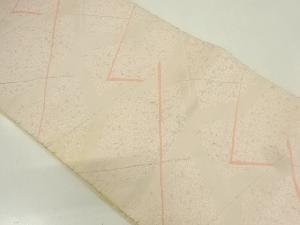 アンティーク　幾何学に桜模様織り出し全通袋帯（材料）